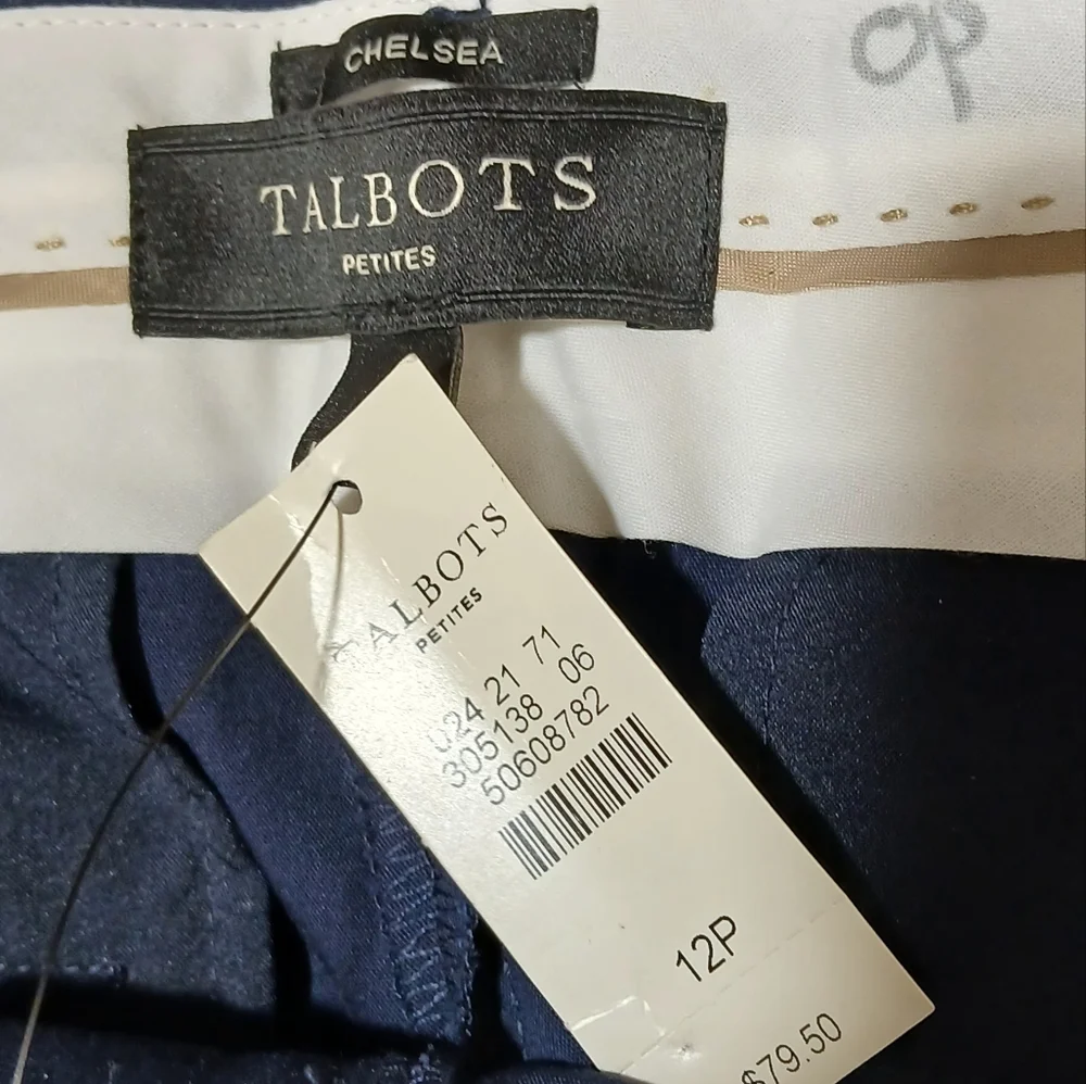 Talbots Pants Chelsea Crop Navy Blue Bi-Stretch High-Waist Straight Leg - Picture 6 of 6